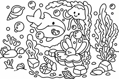 Deniz Zor Deniz Canlıları Boyama Sayfası