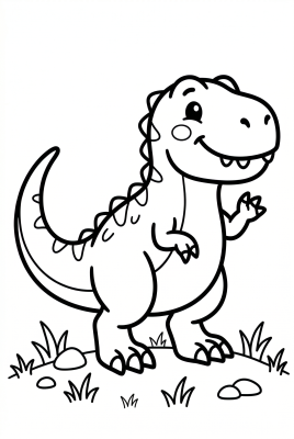 Dinozorlar Kolay Dinozor Boyama Sayfası