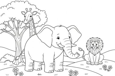 Hayvanlar Orta Hayvan Boyama Sayfası