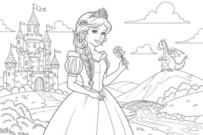 Prenses Zor Prenses Boyama Sayfası