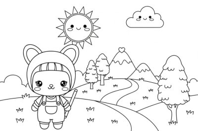 Doğa Kolay Doğa Boyama Sayfası