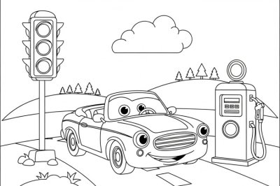 Taşıtlar Orta Araç Taşıt Boyama Sayfası