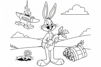 Televizyon Orta Çizgi Film Boyama Sayfası