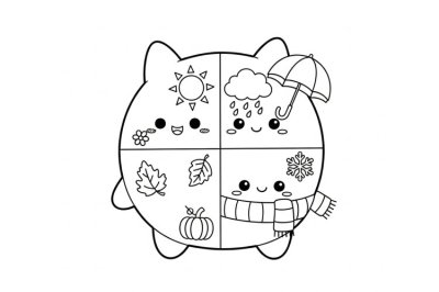 Mevsimler Kolay Mevsim Boyama Sayfası