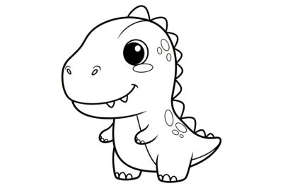 Dinozorlar Kolay Dinozor Boyama Sayfası