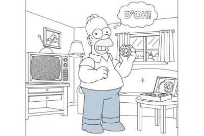 Televizyon Orta Çizgi Film Boyama Sayfası