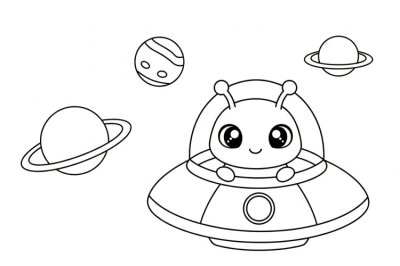 Uzay Kolay Uzay Boyama Sayfası