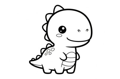 Dinozorlar Kolay Dinozor Boyama Sayfası