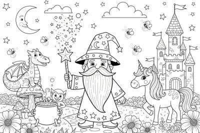 Sihirli Zor Sihirli Dünya Boyama Sayfası