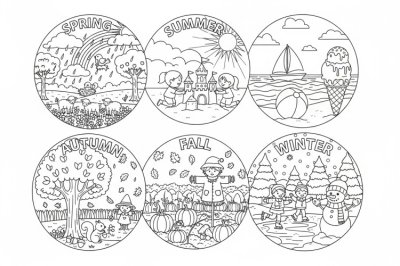 Mevsimler Zor Mevsim Boyama Sayfası