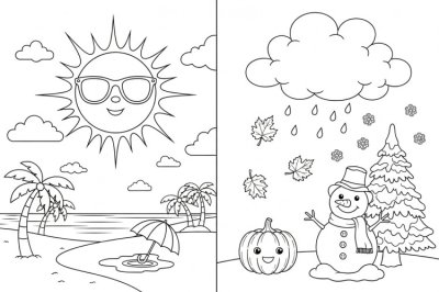 Mevsimler Orta Mevsim Boyama Sayfası