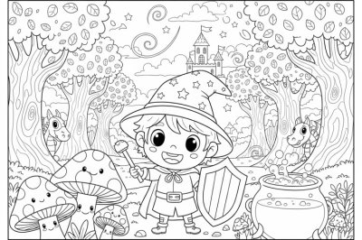 Sihirli Zor Sihirli Dünya Boyama Sayfası