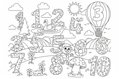 Sayılar Zor Sayı Boyama Sayfası