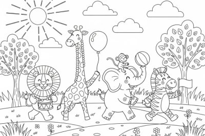 Hayvanlar Zor Hayvan Boyama Sayfası