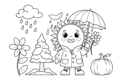 Mevsimler Orta Mevsim Boyama Sayfası