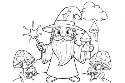 Sihirli Orta Sihirli Dünya Boyama Sayfası
