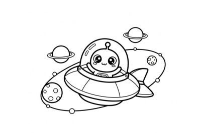 Uzay Kolay Uzay Boyama Sayfası