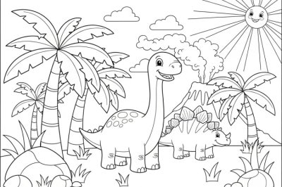 Dinozorlar Zor Dinozor Boyama Sayfası
